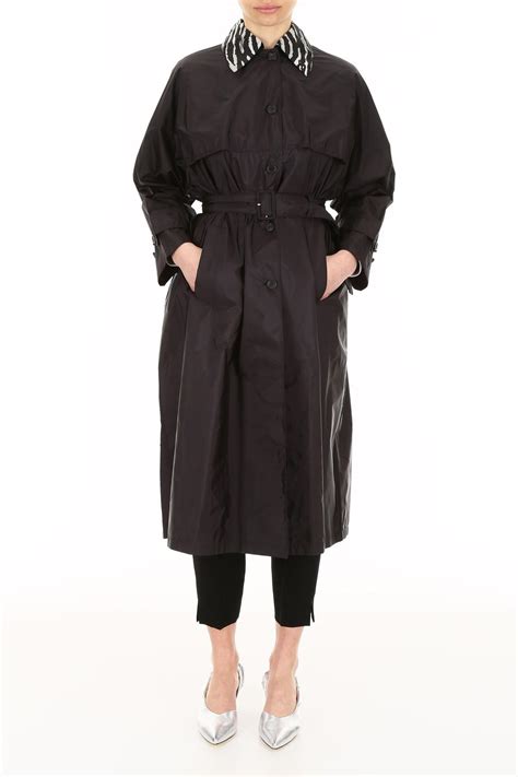 black prada trench coat|prada nylon trench coat.